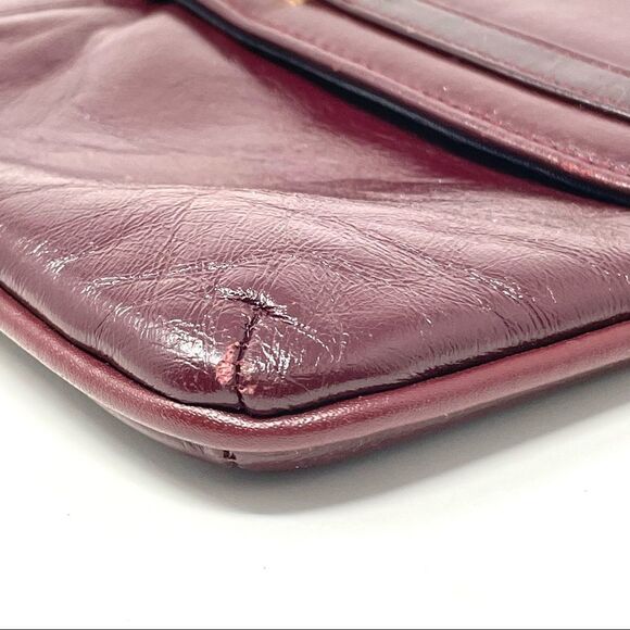 Vintage Jane Shilton Burgundy Horsebit Shoulder Bag - Picture 6 of 8